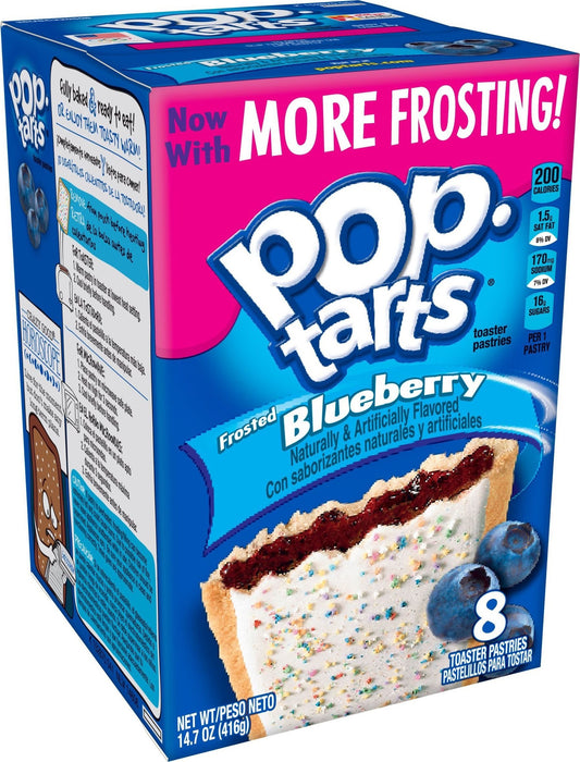 Kellogg's Pop Tarts Frosted Blueberry Baked with Real Fruit, 416g - Enjoy real fruit goodness with Kellogg's Pop Tarts Frosted Blueberry, 416g.