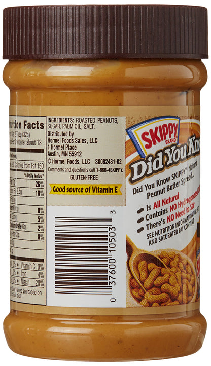 Skippy Peanut Butter Spread Natural Super Chunk 425G