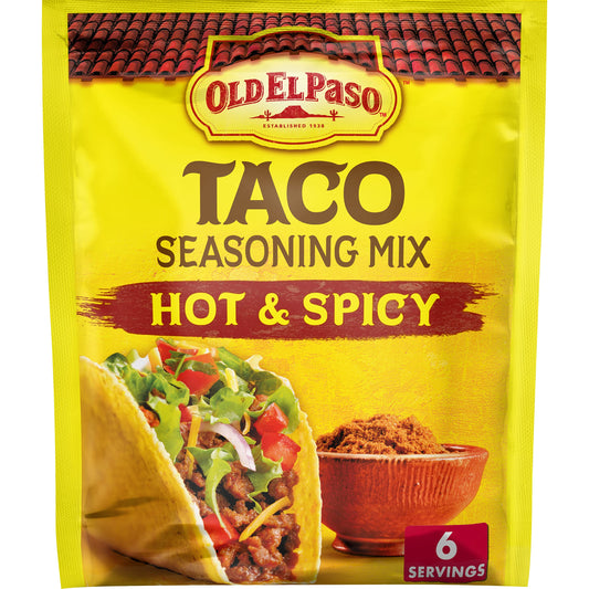 Old El Paso Taco Seasoning Mix Hot & Spicy, Yellow & Brown, 28 g - "Bold and spicy!"