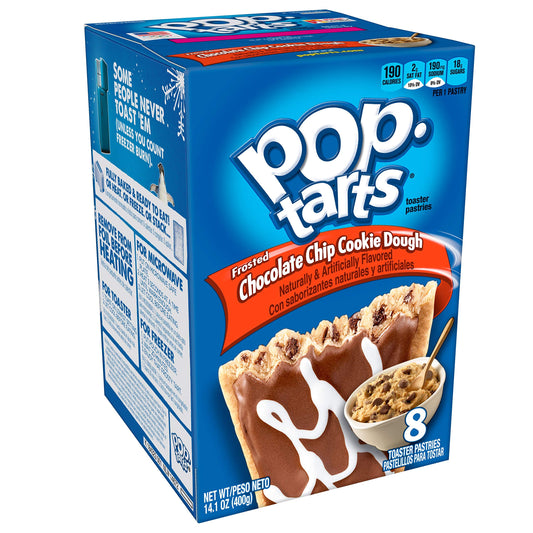 Kellogg's Pop Tarts Frosted Chocolate Chip Cookie Dough (400 g) - Treat yourself to the taste of freshly baked cookies with Kellogg's Pop Tarts Frosted Chocolate Chip Cookie Dough, 400g.