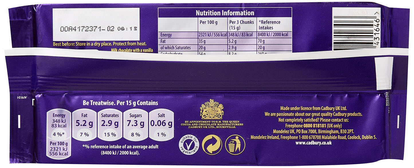 Cadbury Dairy Milk Oreo Milk Chocolate, 4.23 oz / 120 g - Oreo delight