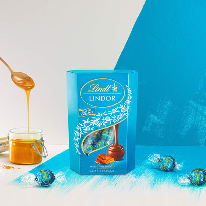 Lindt LINDOR Milk Salted Caramel Chocolate Truffles, 7.05 oz / 200 g