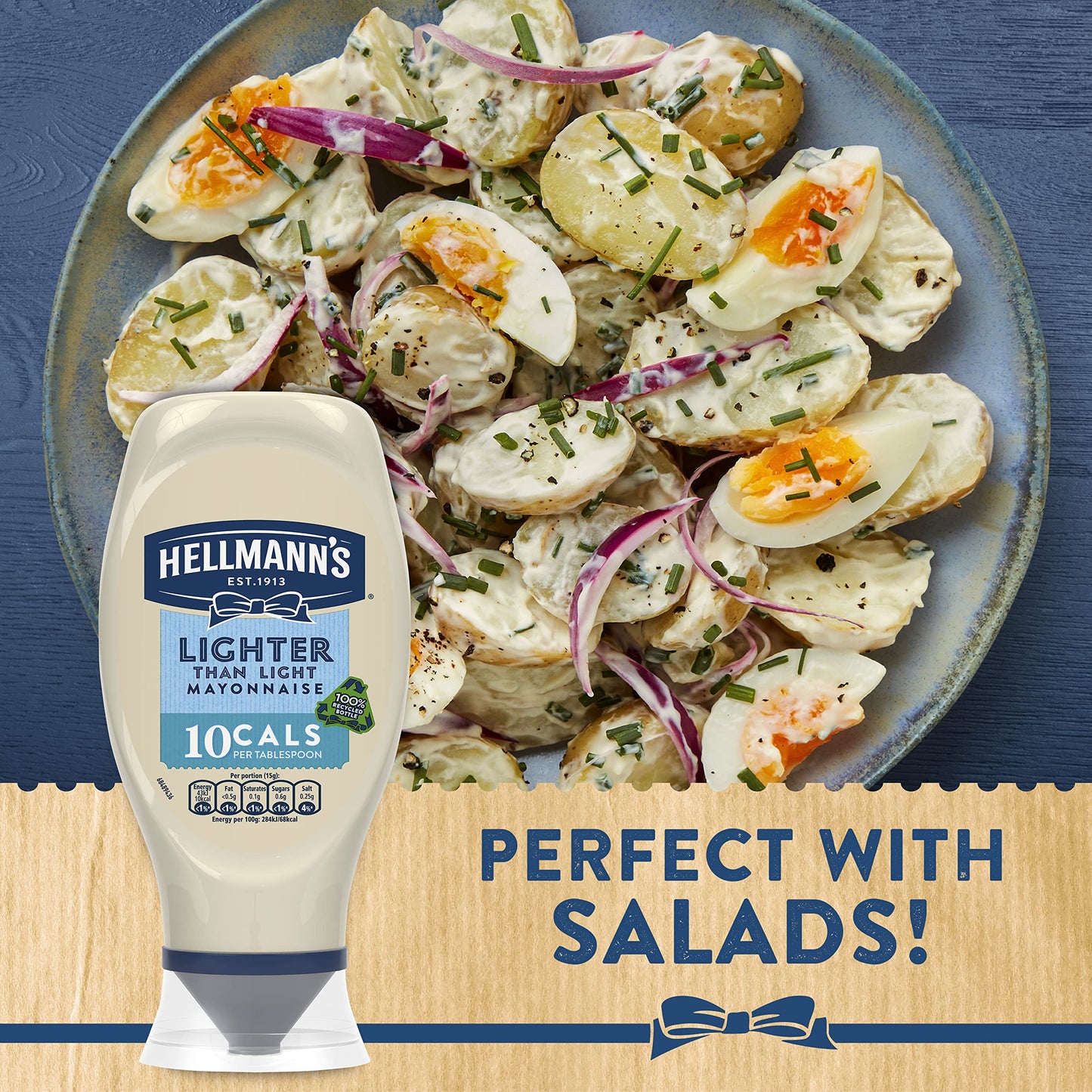 Hellmann's Lighter Than Light Mayonnaise Squeeze Bottle, 430ml - Ultra-light mayonnaise in a convenient squeeze bottle.