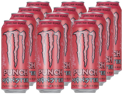 Monster Pipeline Punch Carbonated Energy Drink With A Refreshing Punch Flavor, Orange And Guava 500ml (Pack Of 12) - "Pipeline Punch Delight!"