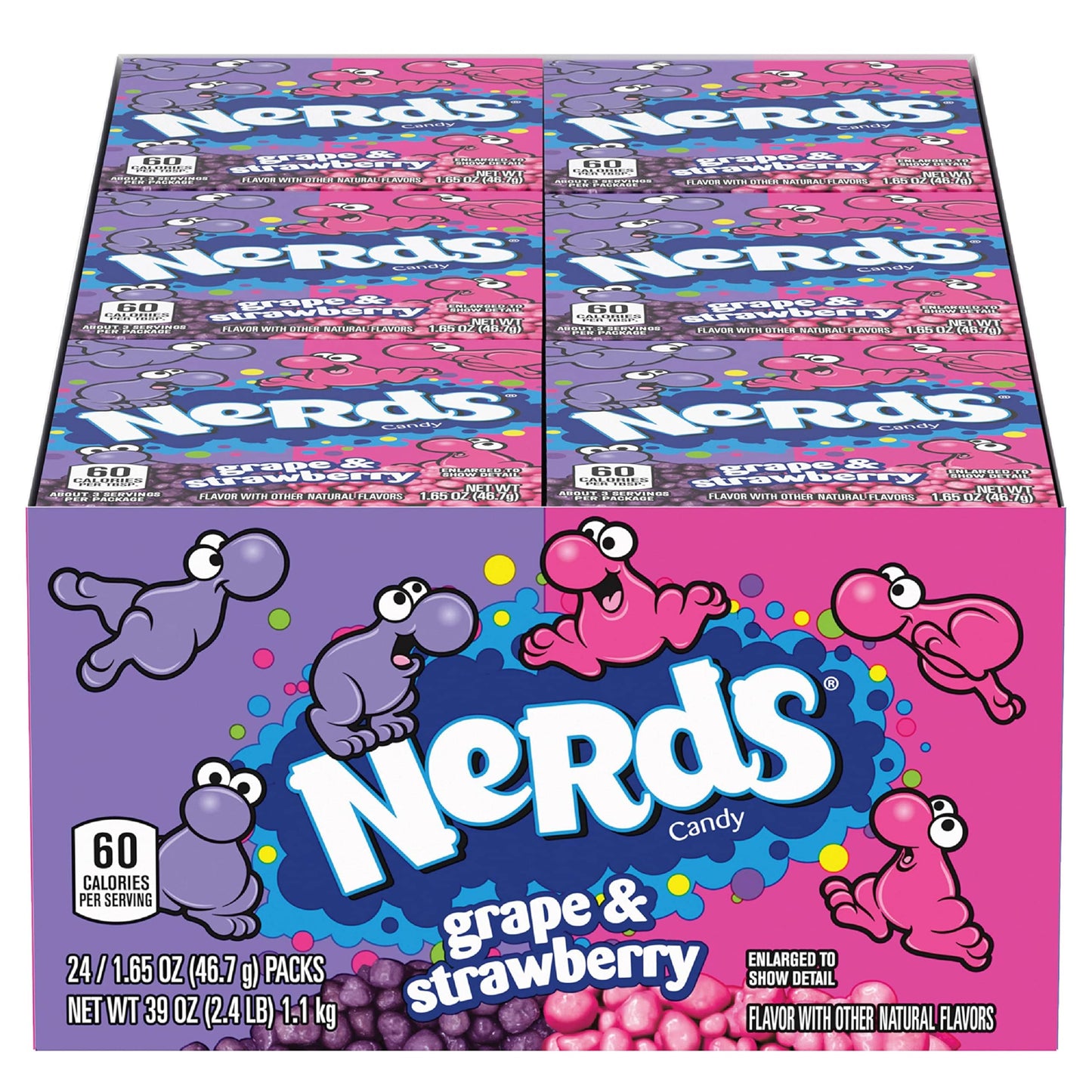 Nerds Grape and Strawberry, 1.65 Ounce (Pack of 24) - "Grape & Strawberry Nerds Bonanza!"