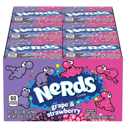 Nerds Grape and Strawberry, 1.65 Ounce (Pack of 24) - "Grape & Strawberry Nerds Bonanza!"