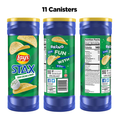 Lay's STAX Sour Cream and Onion Flavoured Potato Crisps 155.9g - "Sour Cream Goodness!"