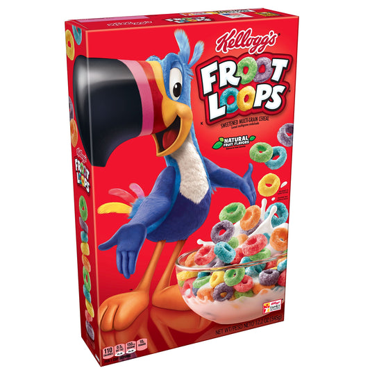 Kellogg's Froot Loops Fiber and Whole Grain 345 Grams - Fuel up with fiber and whole grain goodness with Kellogg's Froot Loops Fiber and Whole Grain, 345g.