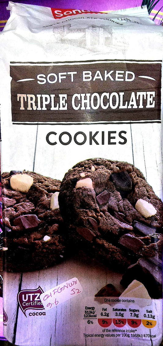 Sondey Soft Baked Triple Chocolate Cookies, 210g