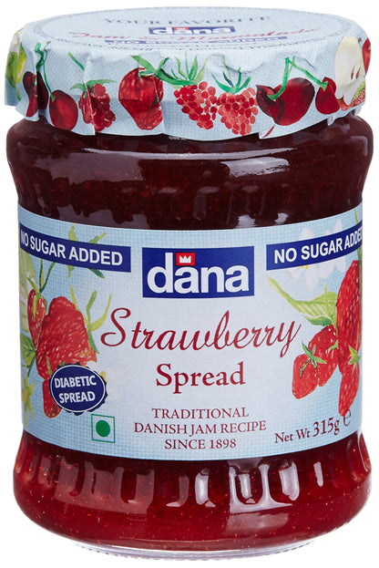 Dana Diabetic Spread - Strawberry, 315g Jar - Strawberry diabetic spread