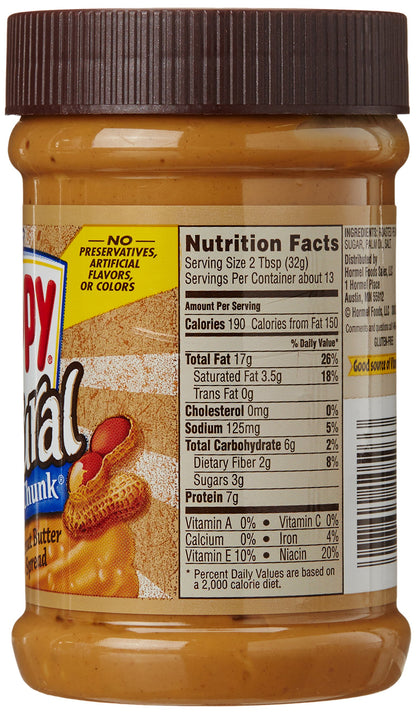 Skippy Peanut Butter Spread Natural Super Chunk 425G