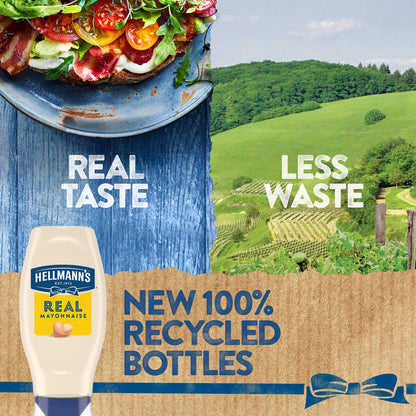 Hellmann's Real Mayonnaise, 340 g, White & Blue - Traditional real mayonnaise in a white and blue jar.