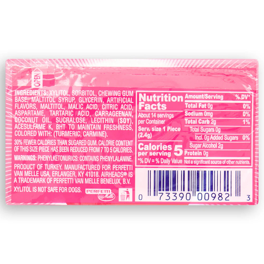 Airheads Paradise Blends Imported Chewing Gum - 14 Sticks Each - Pack of 12 - Tropical Escape!