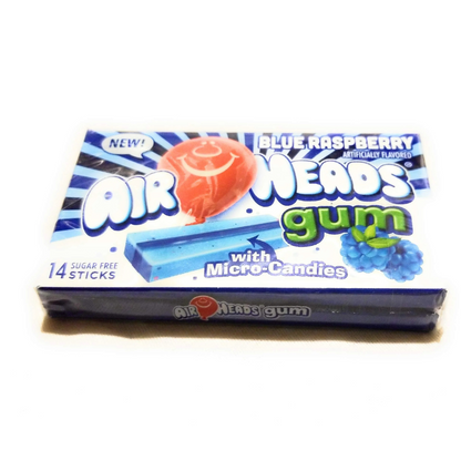 Airheads Blue Raspberry Sugar Free Chewing Gum 14 sticks inside- Berry Blast!