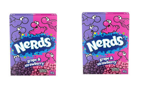 Double the Fun with Wonka Nerds Strawberry Grape - 46.7g, Pack of 2!
