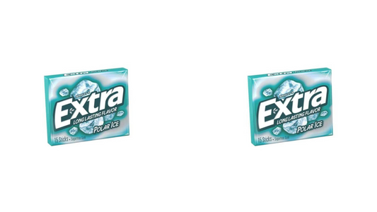 Wrigley's Extra Polar Ice Sugar-Free Gum, 40g - Pack of 2 - Double the Coolness!