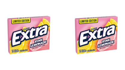 Wrigley's Extra Sugar Free Pink Lemonade Limited Edition Chewing Gum 15 Sticks (Pack Of 2)