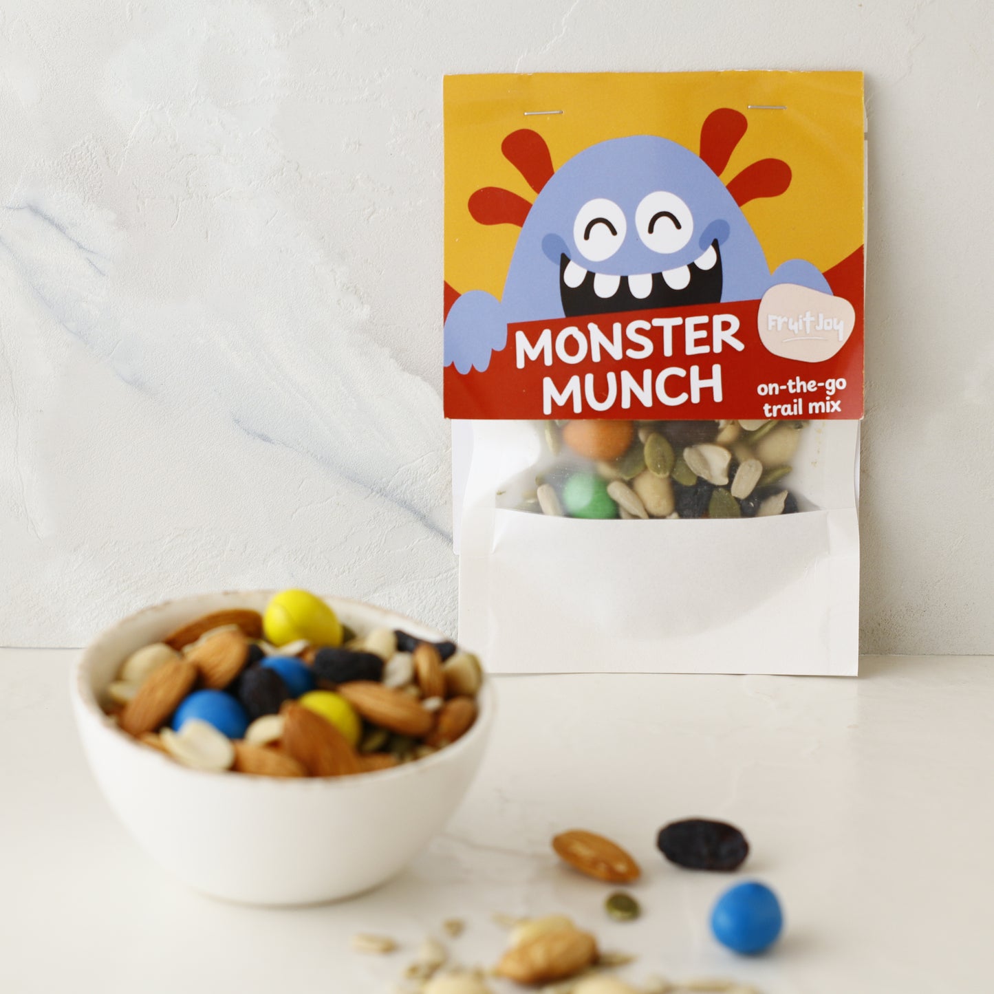 FruitJoy On the Go Monster Trail Mix 30g - Pack of 5 | Peanut Flavored | 5.3g Protein Per Serving | Travel Friendly | Rich in Antioxidants and Fiber - The Goodness of Seeds & Nuts!