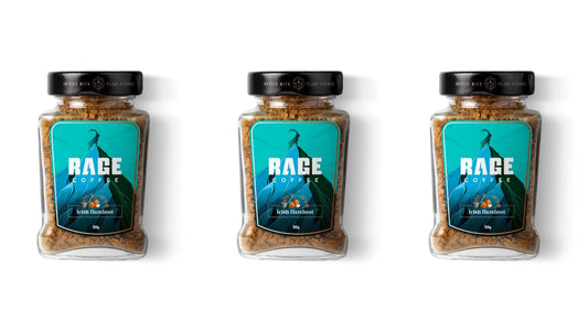 RAGE COFFEE Irish Hazelnut - Flavored Instant Coffee Powder 50g - pack of 3