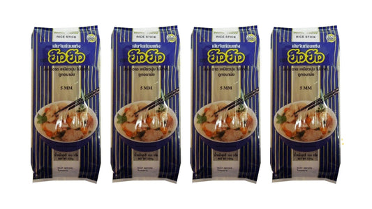 How How 5MM Rice Stick Noodles, 17.64oz(500g) 4 Pack - Gluten-Free, Easy to Cook