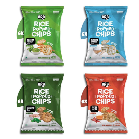 BRB Rice Popped Chips | Real Good w/ Real Veggies | Not Baked Not Fried - 24x48g
