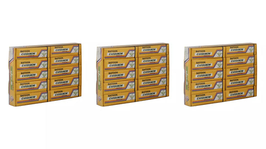 Batook Chewing Gum Unique & Exotic 20 x 5 stick each - Cardamom Pack of 3 - Veg