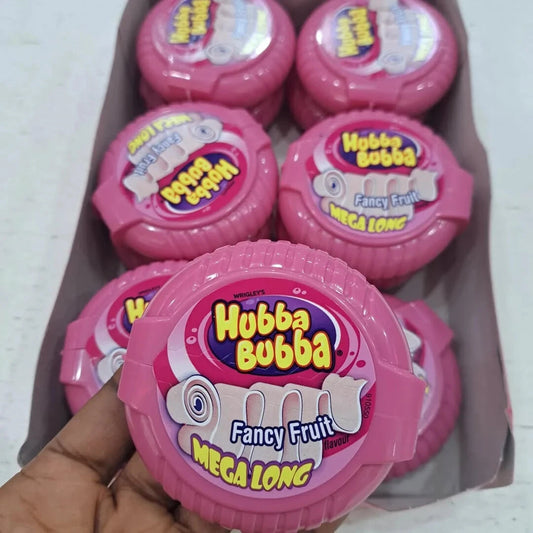 Hubba Bubba Fancy Fruit Bubble Tape Chewing Gum - 56g - Pack of 12 - USA!