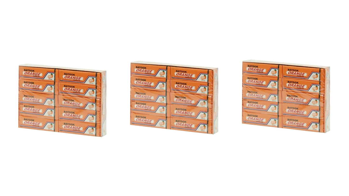 Batook Chewing Gum Unique & Exotic 20 x 5 stick each - Orange - Pack of 3 - Veg