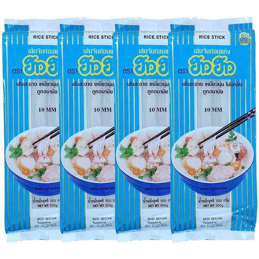 How-How Rice Stick Noodles - 10mm, 4 x 500 g - Thailand's Finest!