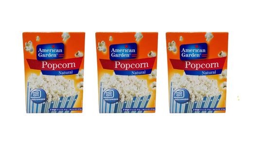 American Garden Natural Microwave Popcorn 273g - Pack of 3 - Veg | NO MSG