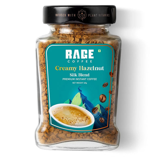 Rage Coffee Silk Blend Instant Coffee Powder Hazelnut Flavor 60g - Pack of 3