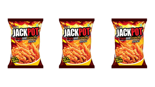 Kab's Jackpot Fire Sticks 2x Spicy Chips 80g - Pack of 3 - Try if you dare!