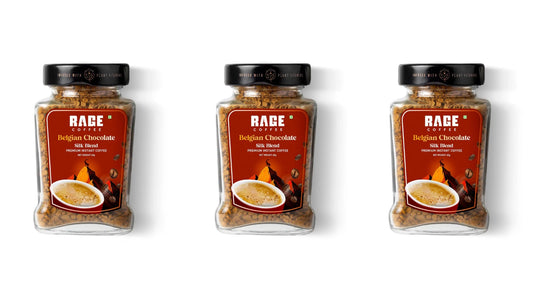 Rage Coffee Silk Blend Instant Coffee Powder Belgian Chocolate 60g - Pack of 3