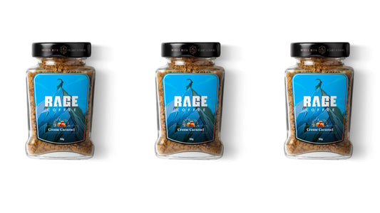 RAGE COFFEE Creme Caramel - Flavored Instant Coffee Powder 50g - Pack of 3