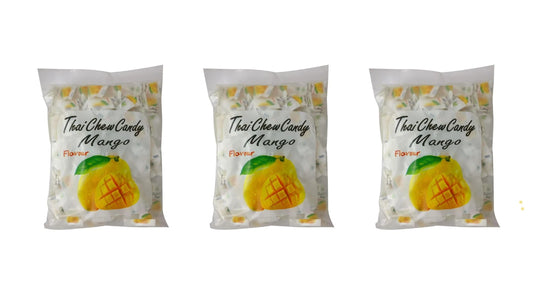 Thai Chew Candy Soft Smooth Treat Individually Wrapped 320g Mango - Pack of 3