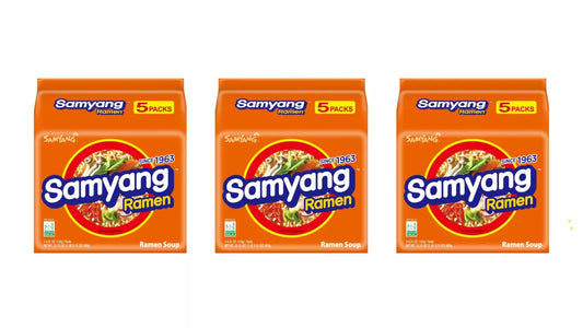 Samyang Ramen Soup Original Noodle, 5 X 120g - Pack of 3 - Korea's Finest!