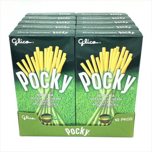 Glico Pocky Matcha Green Tea Biscuit Sticks 33g 10 Pk - Indonesian Delight!