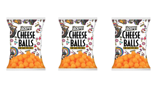 Kab's Jackpot Cheese Balls 60g - Pack of 3 - Corn Snacks With Cheese!