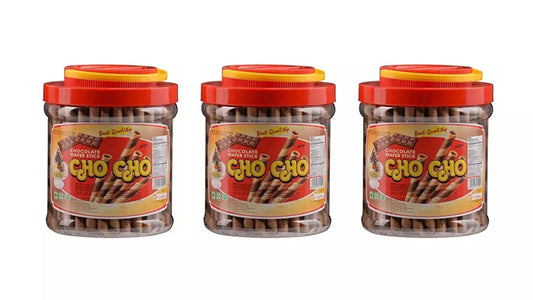 Cho-Cho Chocolate Wafer Sticks Roll Filled With Milk Chocolate 550G - Pack of 3