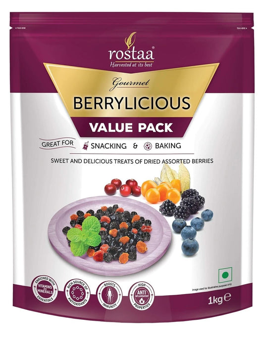 Rostaa Premium Mix Berries (Berrylicious) 1Kg - Gluten Free, Non-GMO & Vegan