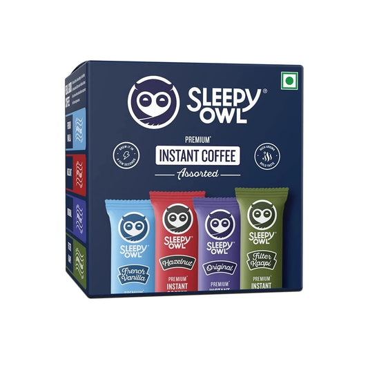 Sleepy Owl Premium Instant Coffee Sachets | 96g - Pack of 48 Assorted Packs