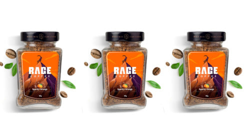 Rage Coffee Instant Sparky Orange Flavour with 100% Arabica 50g - Pack of 3